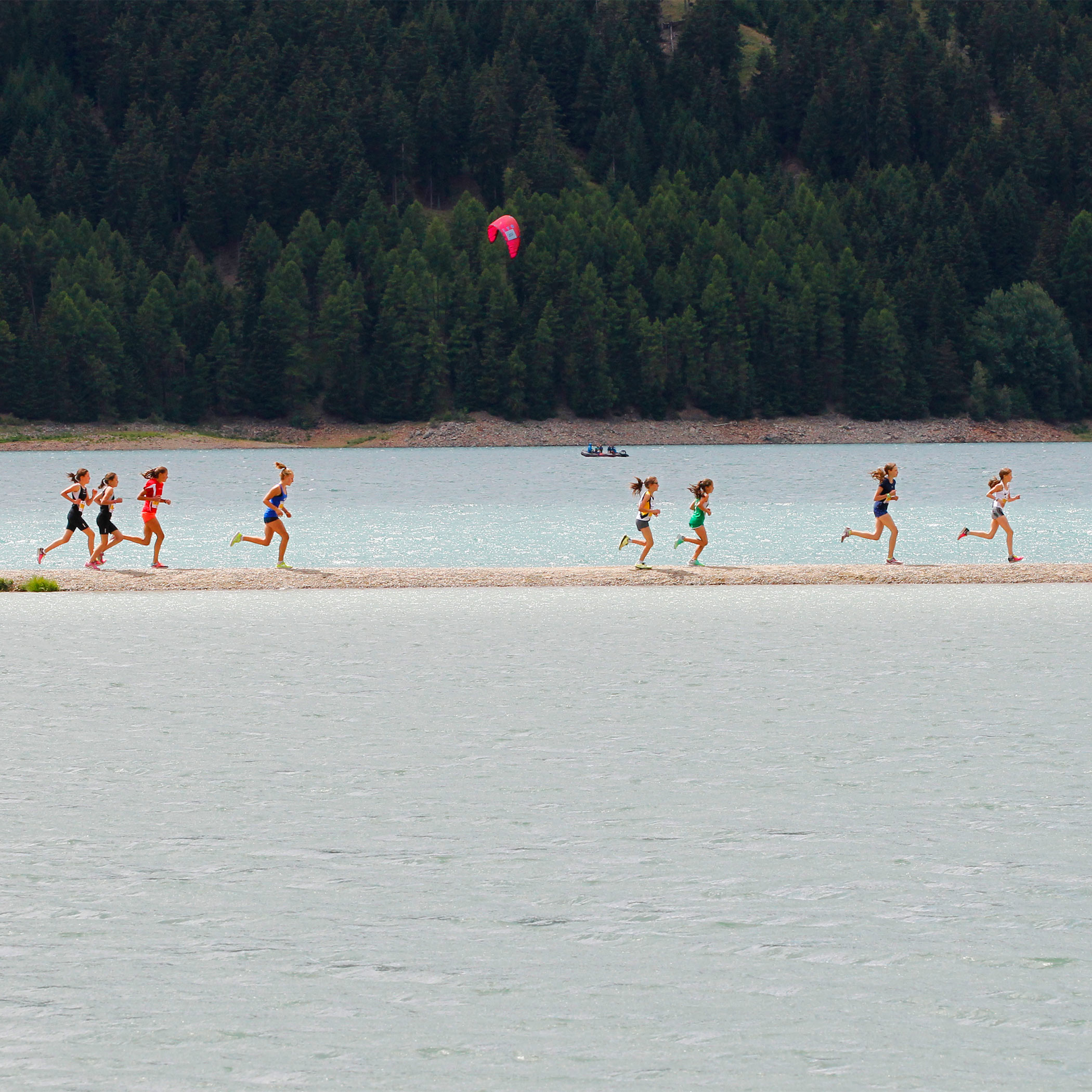 Running next to water