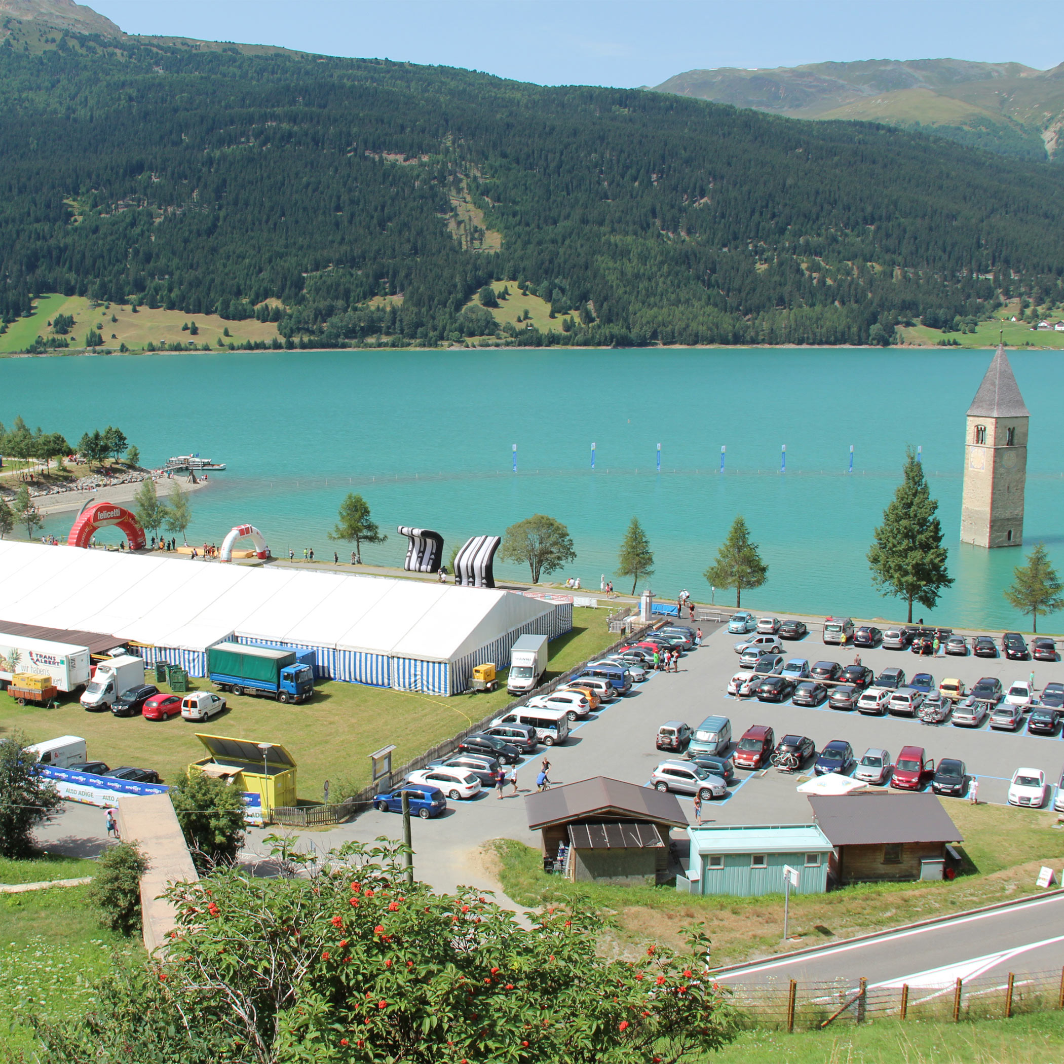 Aerial view of the terrain